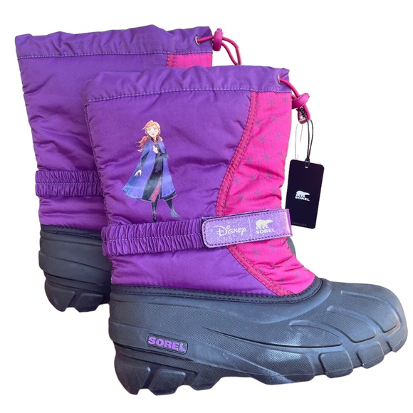 Sorel x Disney Frozen 2 Youth Flurry Snow Boots Sz 7 - Picture 1 of 11